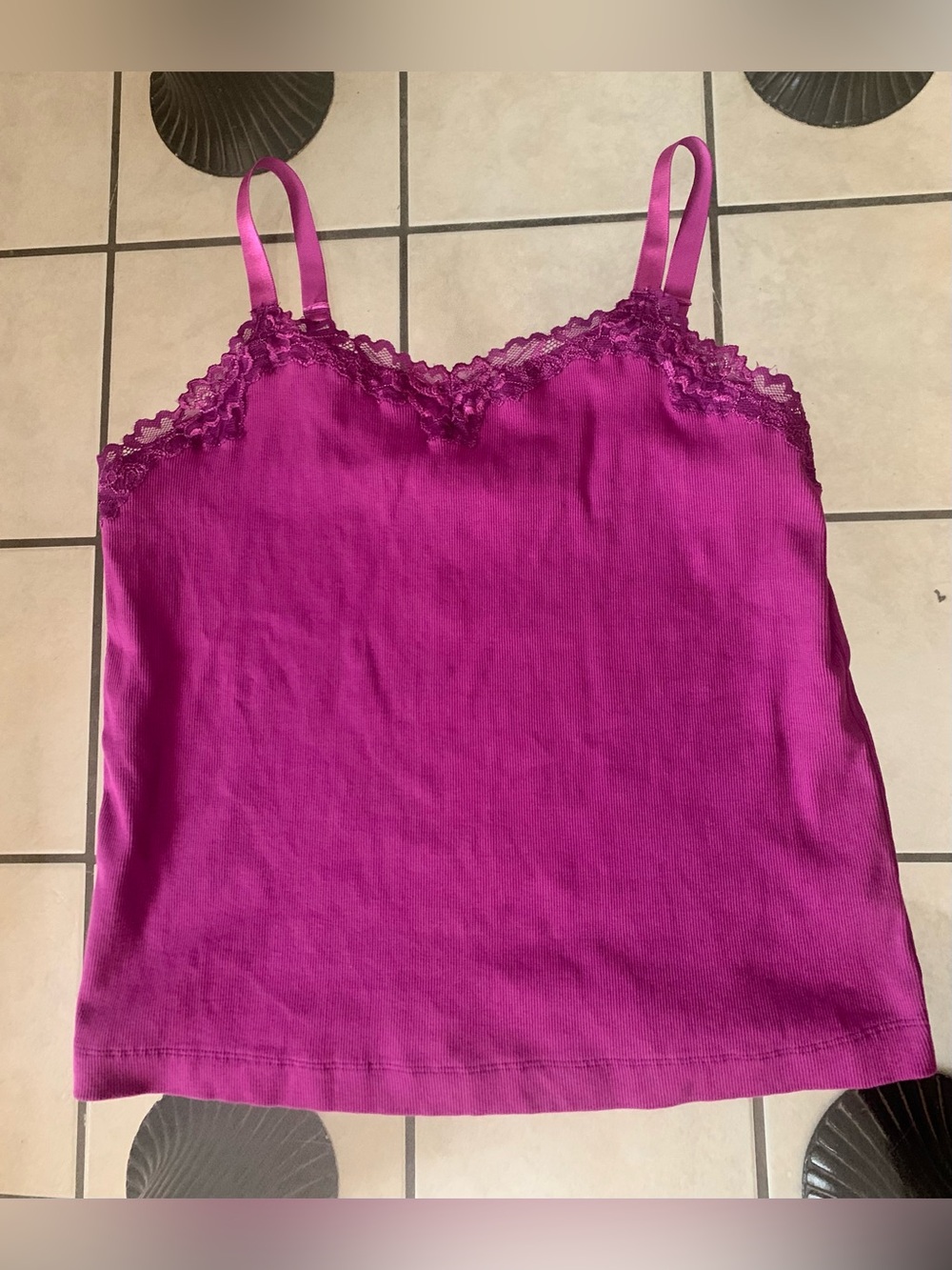 Chicos Women's Lace-Trim Camisole Tank Top - Purple